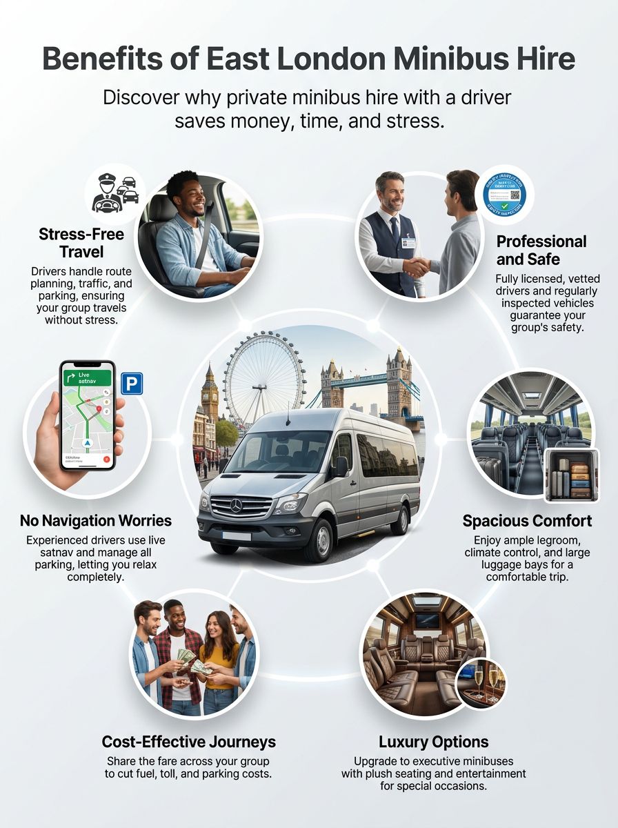 Convenience of East London Minibus Hire with a Driver