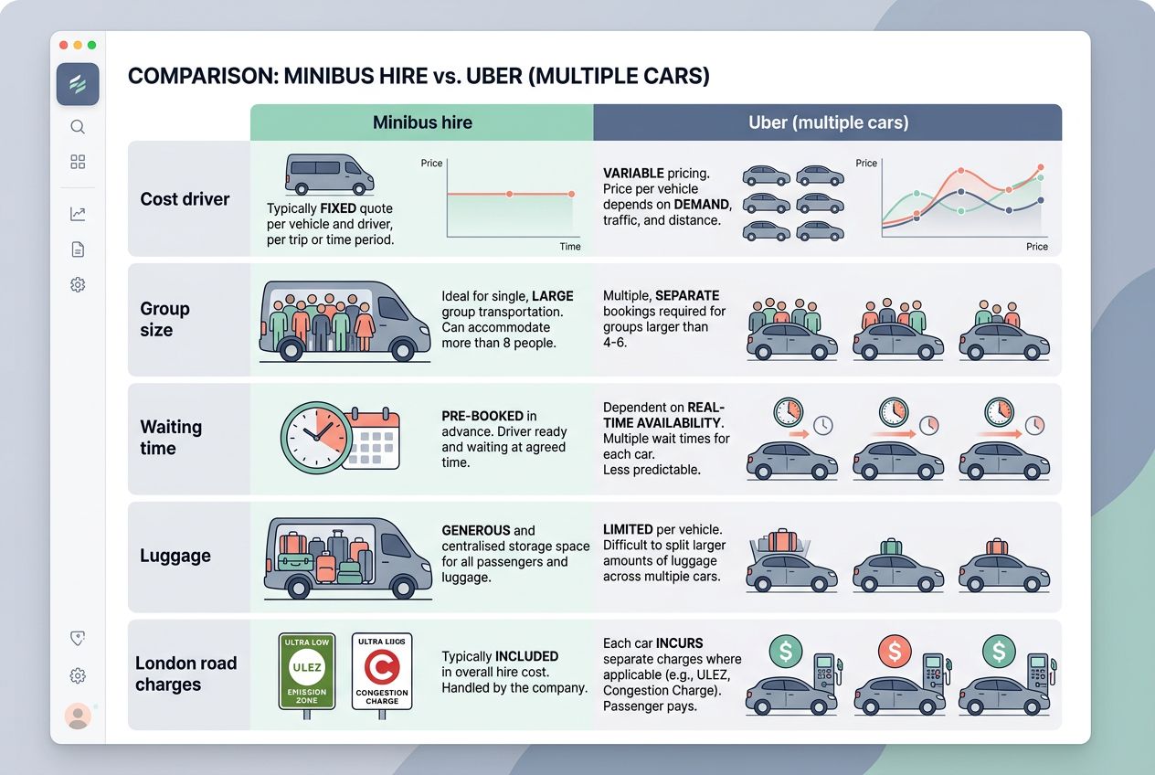 Cost Comparison: Minibus vs Uber East London